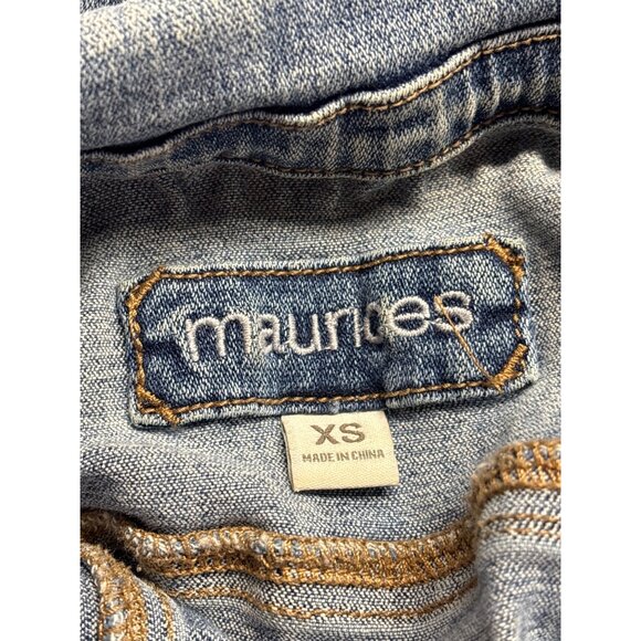 Maurices Distressed Light Wash Denim Jacket Size XS Button Front Womens - Picture 3 of 4
